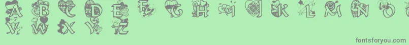 Valentinehearts-Schriftart – Graue Schriften auf grünem Hintergrund