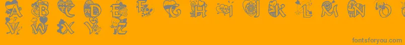 fuente Valentinehearts – Fuentes Grises Sobre Fondo Naranja