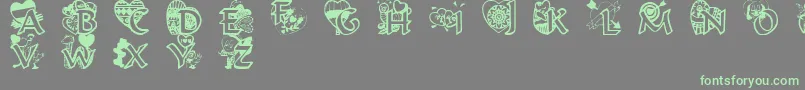 Valentinehearts Font – Green Fonts on Gray Background