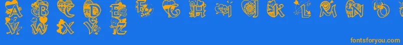 Valentinehearts Font – Orange Fonts on Blue Background