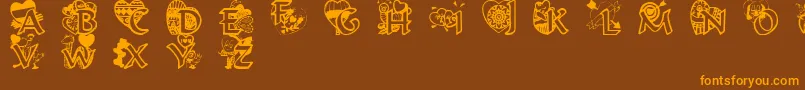 Valentinehearts Font – Orange Fonts on Brown Background