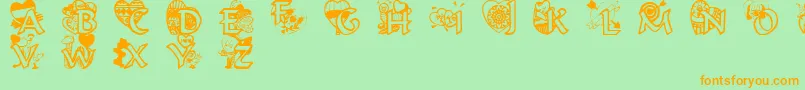 Valentinehearts Font – Orange Fonts on Green Background