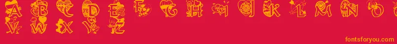 Valentinehearts Font – Orange Fonts on Red Background