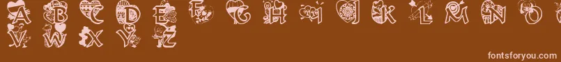 Valentinehearts Font – Pink Fonts on Brown Background