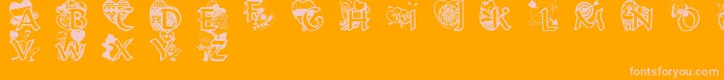 Valentinehearts Font – Pink Fonts on Orange Background