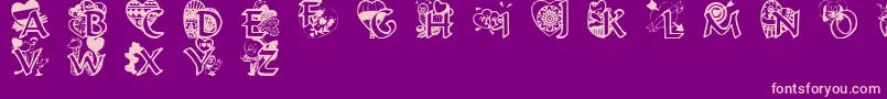 Valentinehearts Font – Pink Fonts on Purple Background