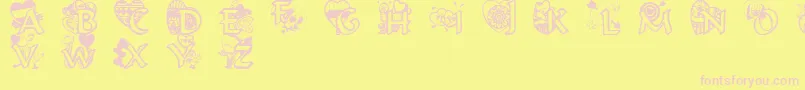 Valentinehearts Font – Pink Fonts on Yellow Background