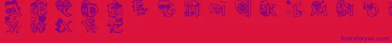 fuente Valentinehearts – Fuentes Moradas Sobre Fondo Rojo