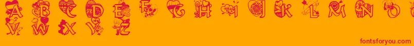 Valentinehearts-fontti – punaiset fontit oranssilla taustalla