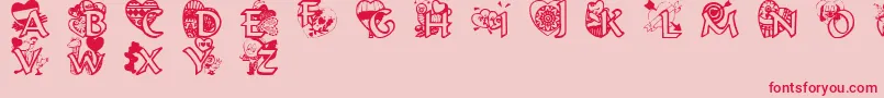 Valentinehearts Font – Red Fonts on Pink Background