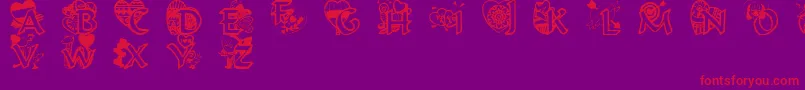 Valentinehearts-fontti – punaiset fontit violetilla taustalla