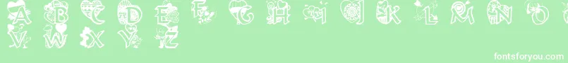Valentinehearts Font – White Fonts on Green Background