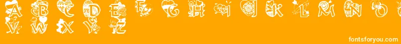 Valentinehearts-Schriftart – Weiße Schriften auf orangefarbenem Hintergrund