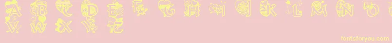 Valentinehearts Font – Yellow Fonts on Pink Background