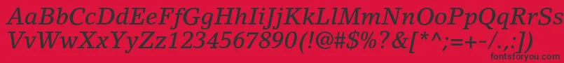 Czcionka LinoletterstdMediumitalic – czarne czcionki na czerwonym tle