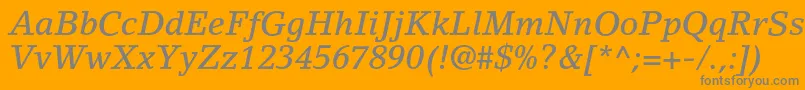 LinoletterstdMediumitalic Font – Gray Fonts on Orange Background