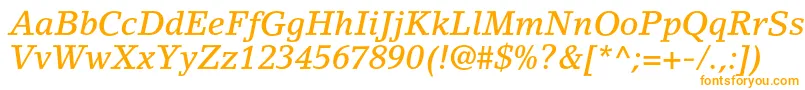 Czcionka LinoletterstdMediumitalic – pomarańczowe czcionki na białym tle