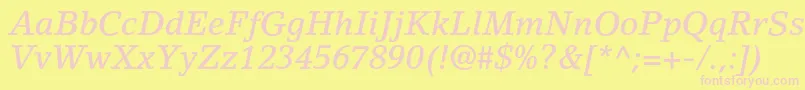 Шрифт LinoletterstdMediumitalic – розовые шрифты на жёлтом фоне