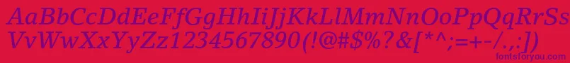 Шрифт LinoletterstdMediumitalic – фиолетовые шрифты на красном фоне