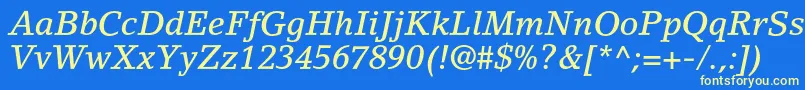 Шрифт LinoletterstdMediumitalic – жёлтые шрифты на синем фоне