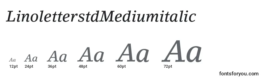 Размеры шрифта LinoletterstdMediumitalic