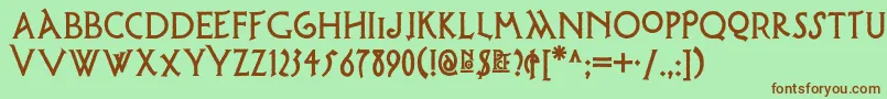 Possumsaltarenf Font – Brown Fonts on Green Background