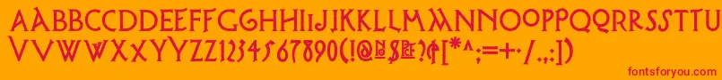 Possumsaltarenf Font – Red Fonts on Orange Background
