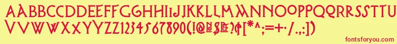 Possumsaltarenf Font – Red Fonts on Yellow Background