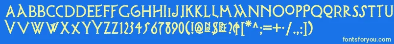 Possumsaltarenf Font – Yellow Fonts on Blue Background