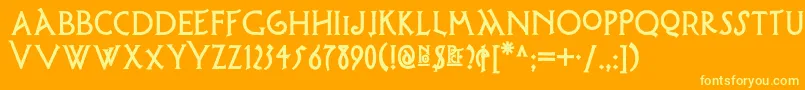 Possumsaltarenf Font – Yellow Fonts on Orange Background