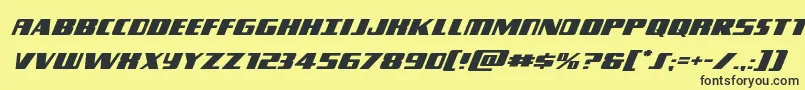 Typhoonexpandital Font – Black Fonts on Yellow Background