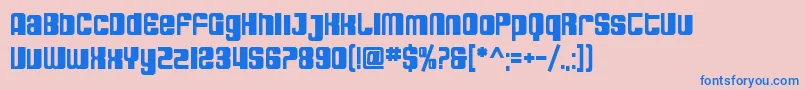 SfDecotechnoBold-Schriftart – Blaue Schriften auf rosa Hintergrund