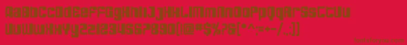 SfDecotechnoBold-Schriftart – Braune Schriften auf rotem Hintergrund