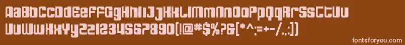 SfDecotechnoBold-Schriftart – Rosa Schriften auf braunem Hintergrund