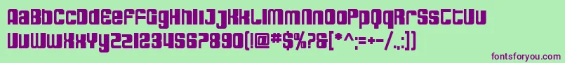 SfDecotechnoBold-Schriftart – Violette Schriften auf grünem Hintergrund
