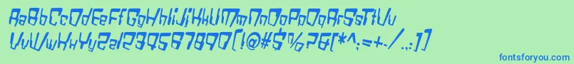 VtcBadDatatripRegularItalic Font – Blue Fonts on Green Background