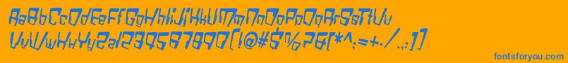 VtcBadDatatripRegularItalic Font – Blue Fonts on Orange Background