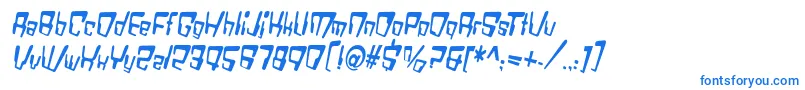 フォントVtcBadDatatripRegularItalic – 白い背景に青い文字