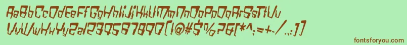 VtcBadDatatripRegularItalic Font – Brown Fonts on Green Background