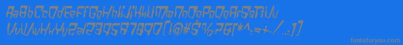 フォントVtcBadDatatripRegularItalic – 青い背景に灰色の文字