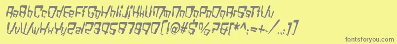 Шрифт VtcBadDatatripRegularItalic – серые шрифты на жёлтом фоне