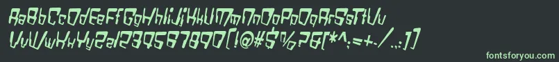 フォントVtcBadDatatripRegularItalic – 黒い背景に緑の文字