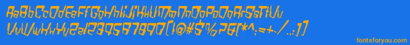 VtcBadDatatripRegularItalic Font – Orange Fonts on Blue Background
