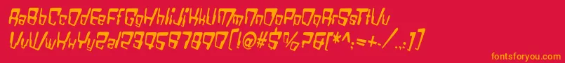 VtcBadDatatripRegularItalic Font – Orange Fonts on Red Background