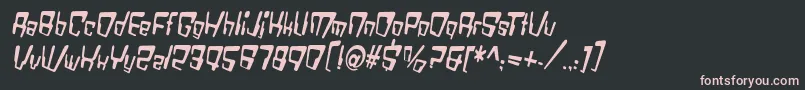 フォントVtcBadDatatripRegularItalic – 黒い背景にピンクのフォント