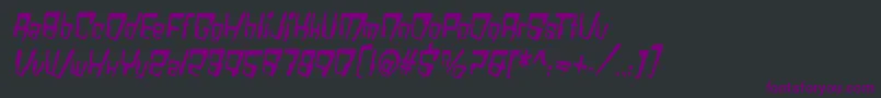 Шрифт VtcBadDatatripRegularItalic – фиолетовые шрифты на чёрном фоне