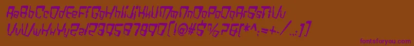 VtcBadDatatripRegularItalic-Schriftart – Violette Schriften auf braunem Hintergrund