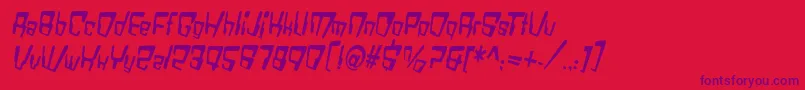 VtcBadDatatripRegularItalic Font – Purple Fonts on Red Background