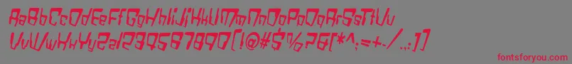Шрифт VtcBadDatatripRegularItalic – красные шрифты на сером фоне