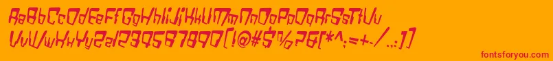 VtcBadDatatripRegularItalic Font – Red Fonts on Orange Background